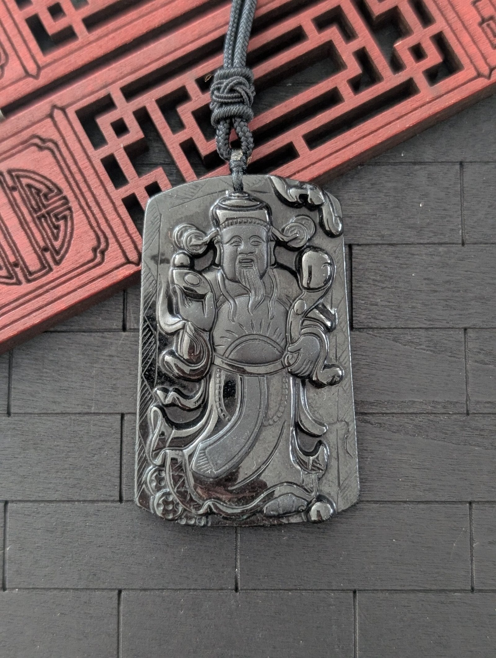Black Jade God of Weatlh Pendant