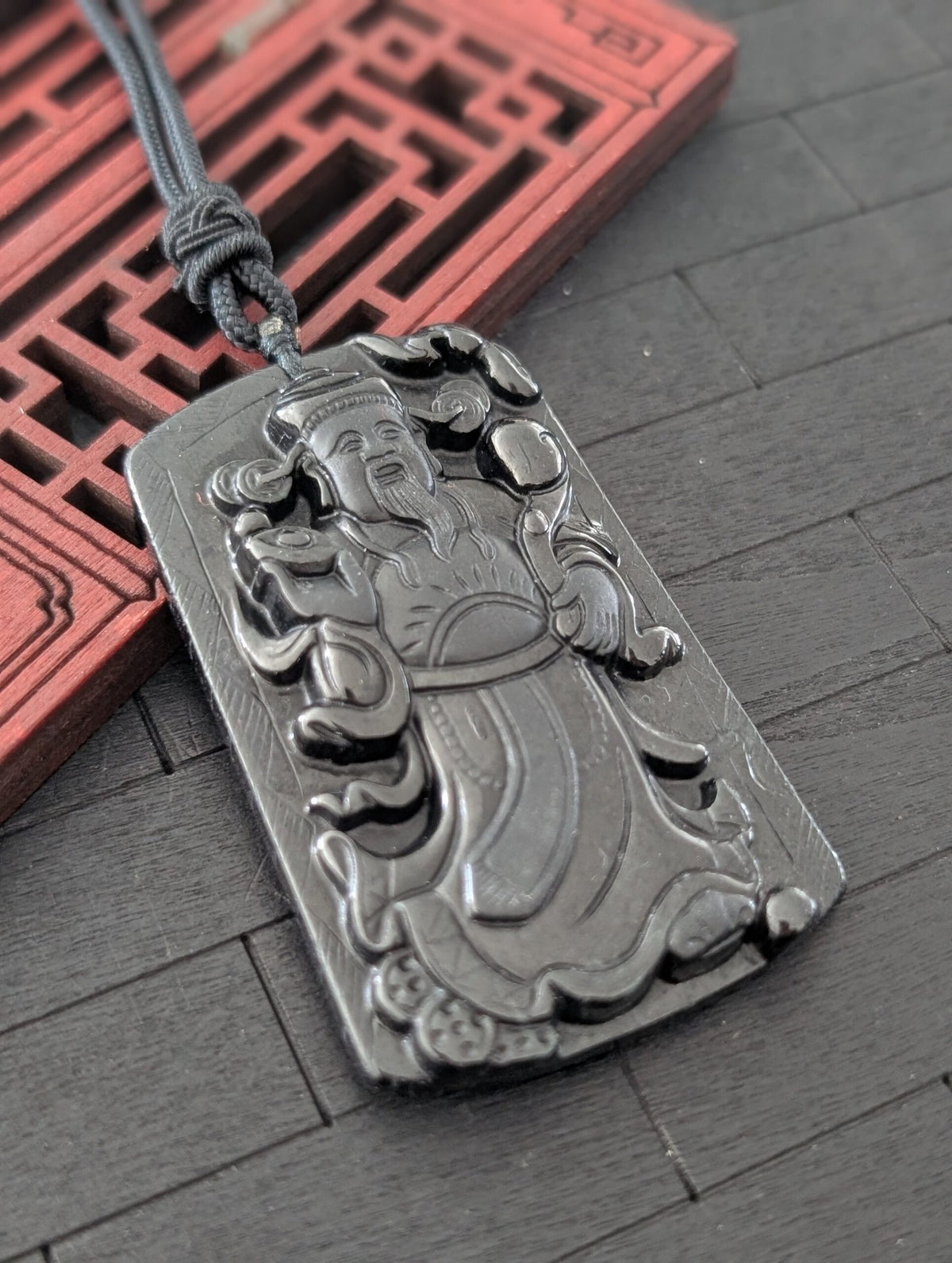 Black Jade God of Weatlh Pendant