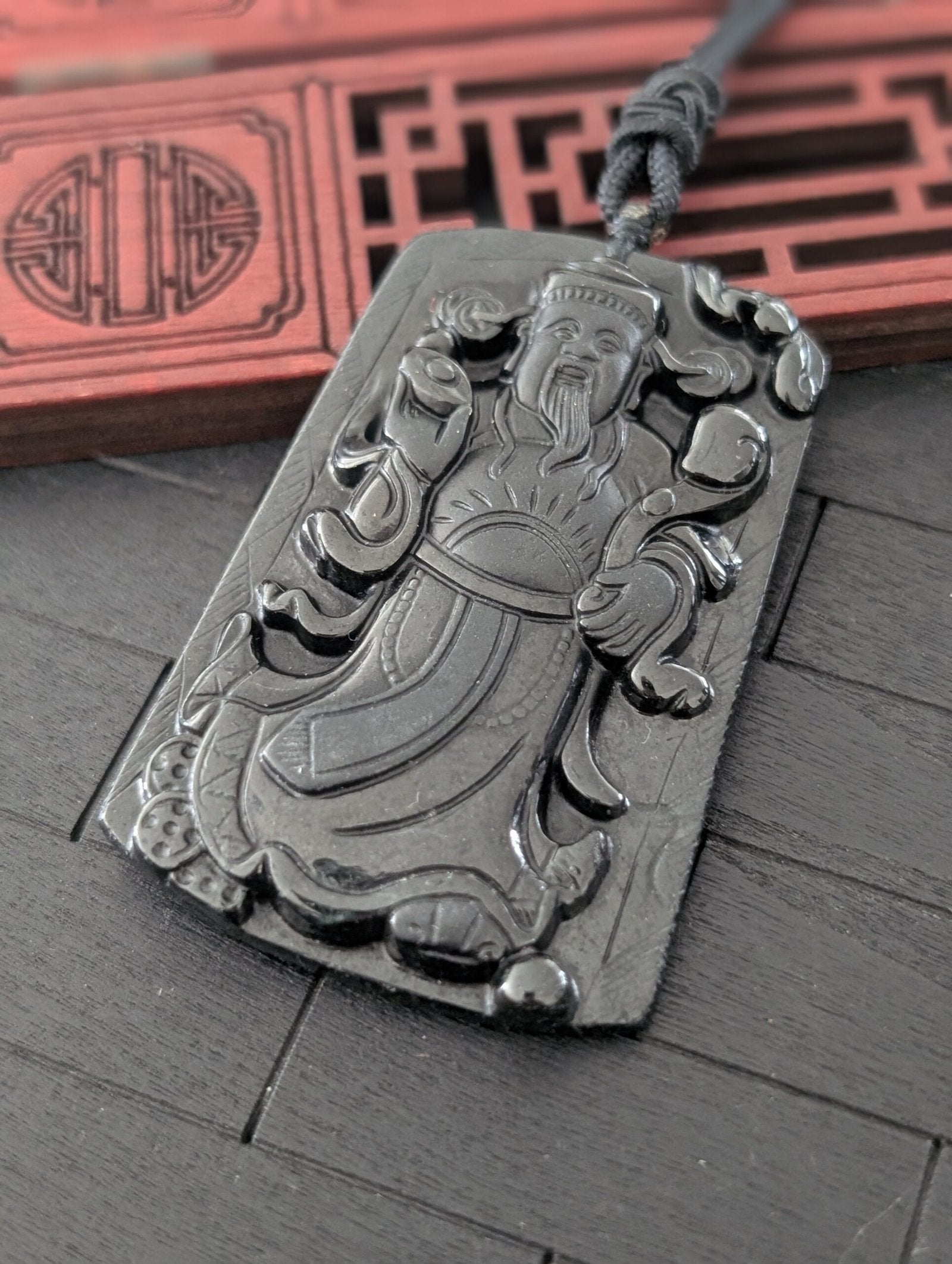Black Jade God of Weatlh Pendant