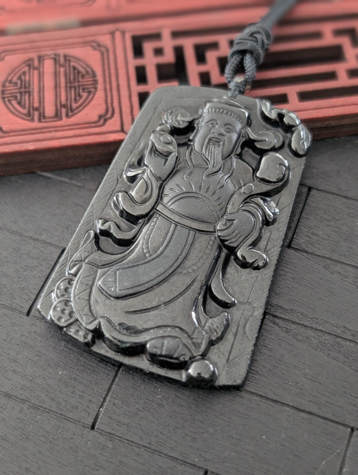 Black Jade God of Weatlh Pendant