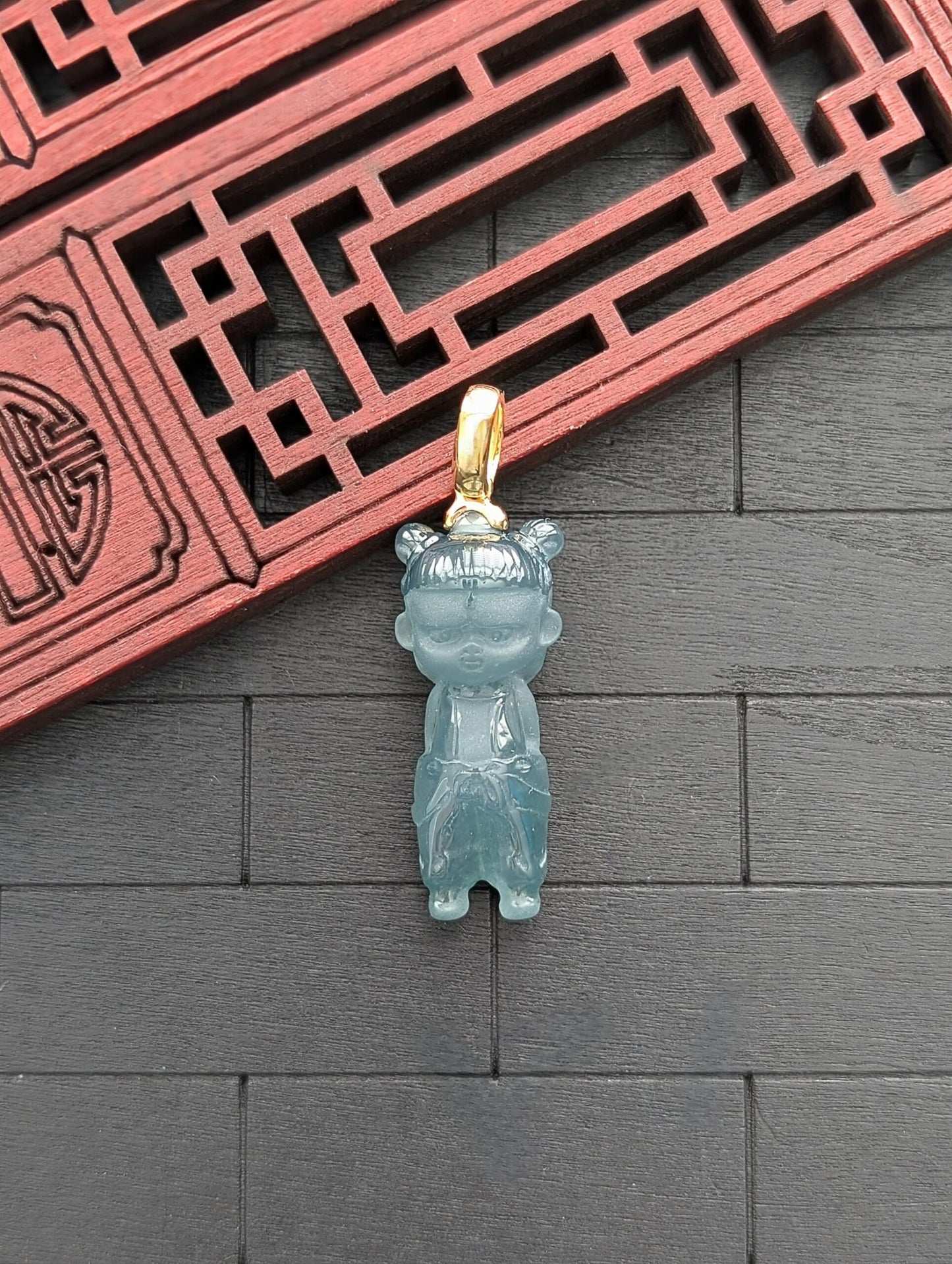 Ne Zha Character Jade Pendant