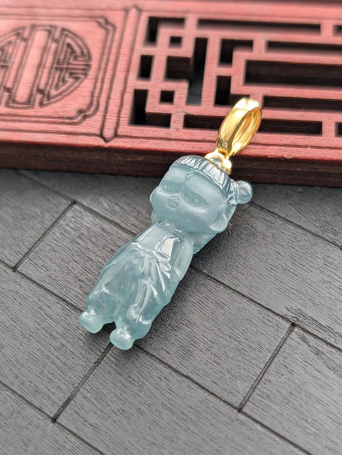 Ne Zha Character Jade Pendant