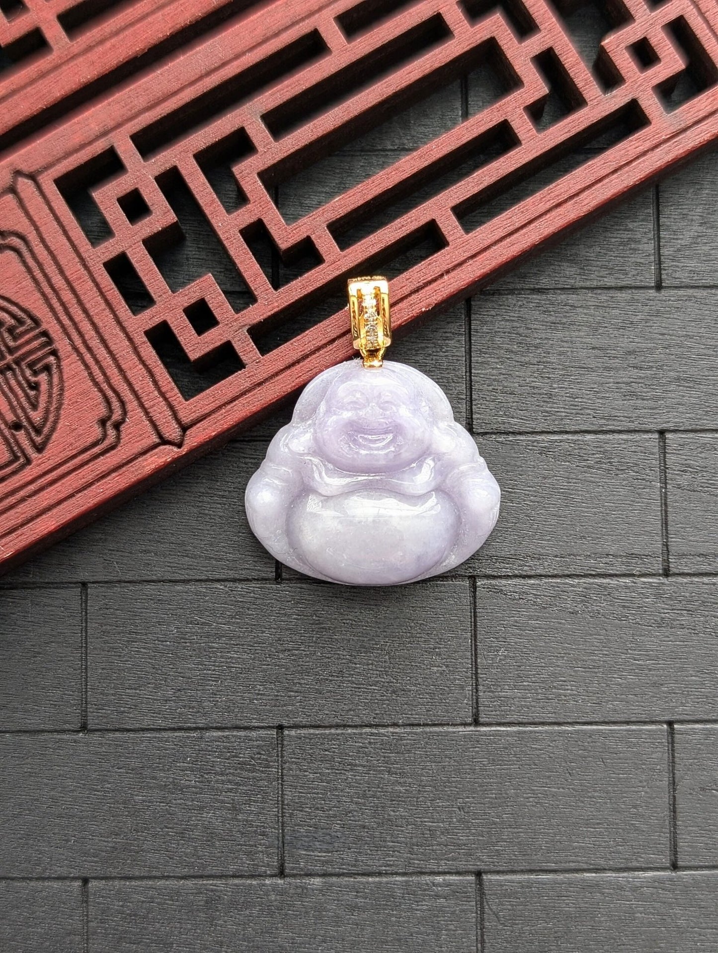 Lavender Buddha Jade Pendant
