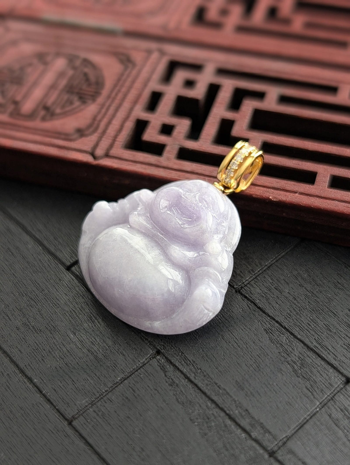 Lavender Buddha Jade Pendant