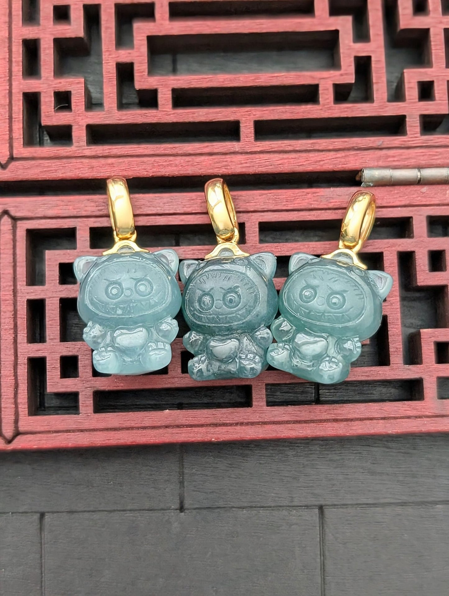 Micro Labubu Jade Pendant v2