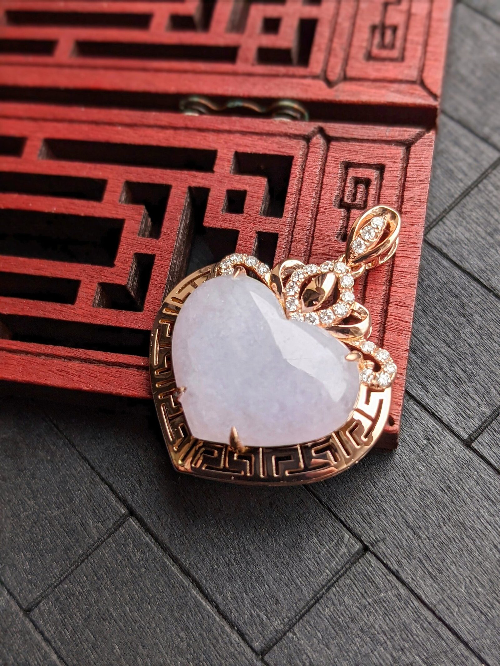 Pink Heart Jade Pendant JADE BROTHERS JEWELRY