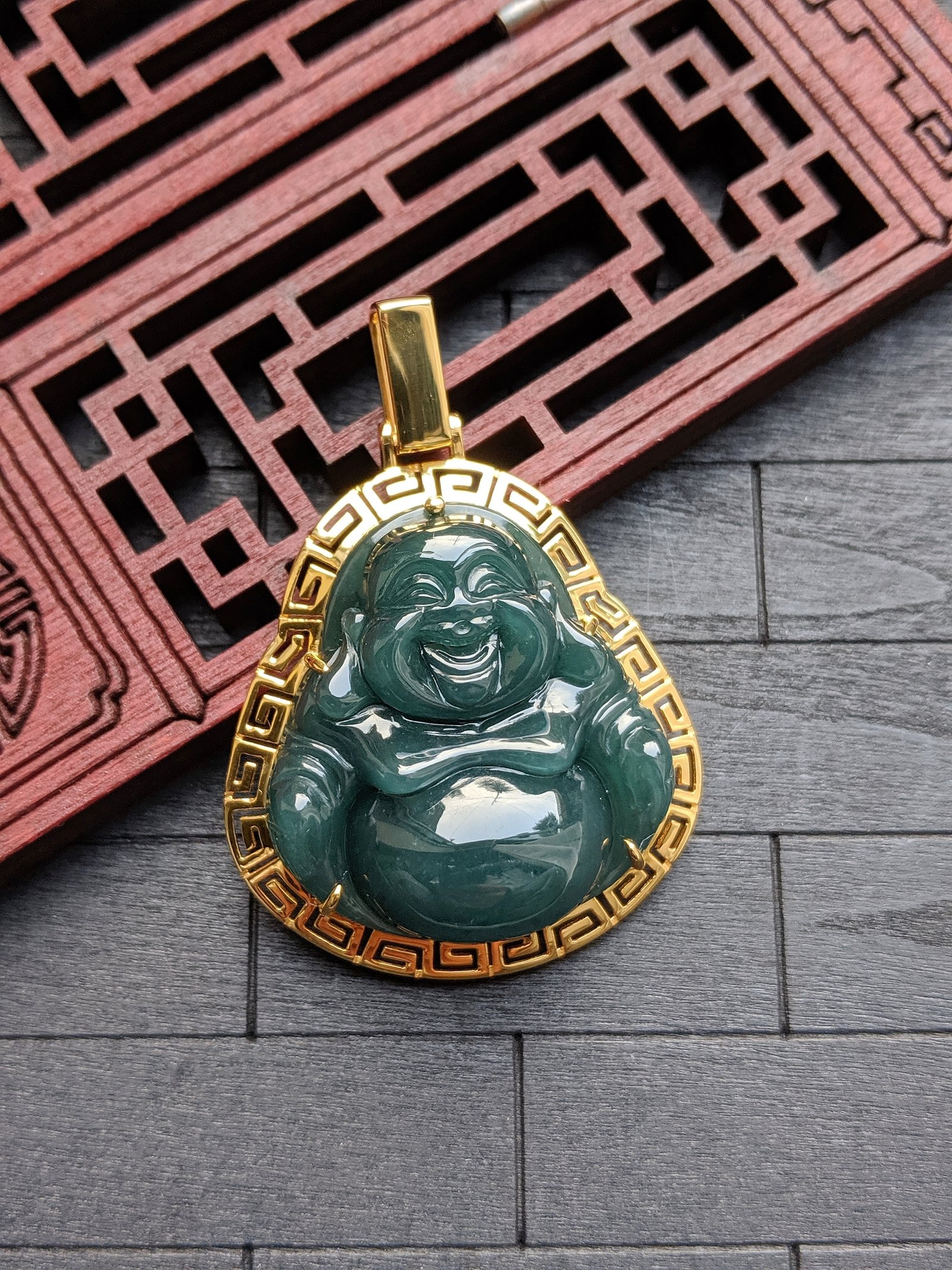 Dark Green Jade Buddha Pendant – JADE BROTHERS JEWELRY