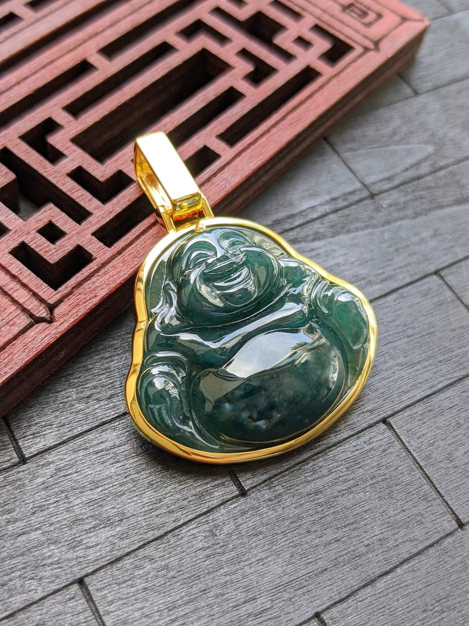 Dark Green Jade Buddha Pendant – JADE BROTHERS JEWELRY