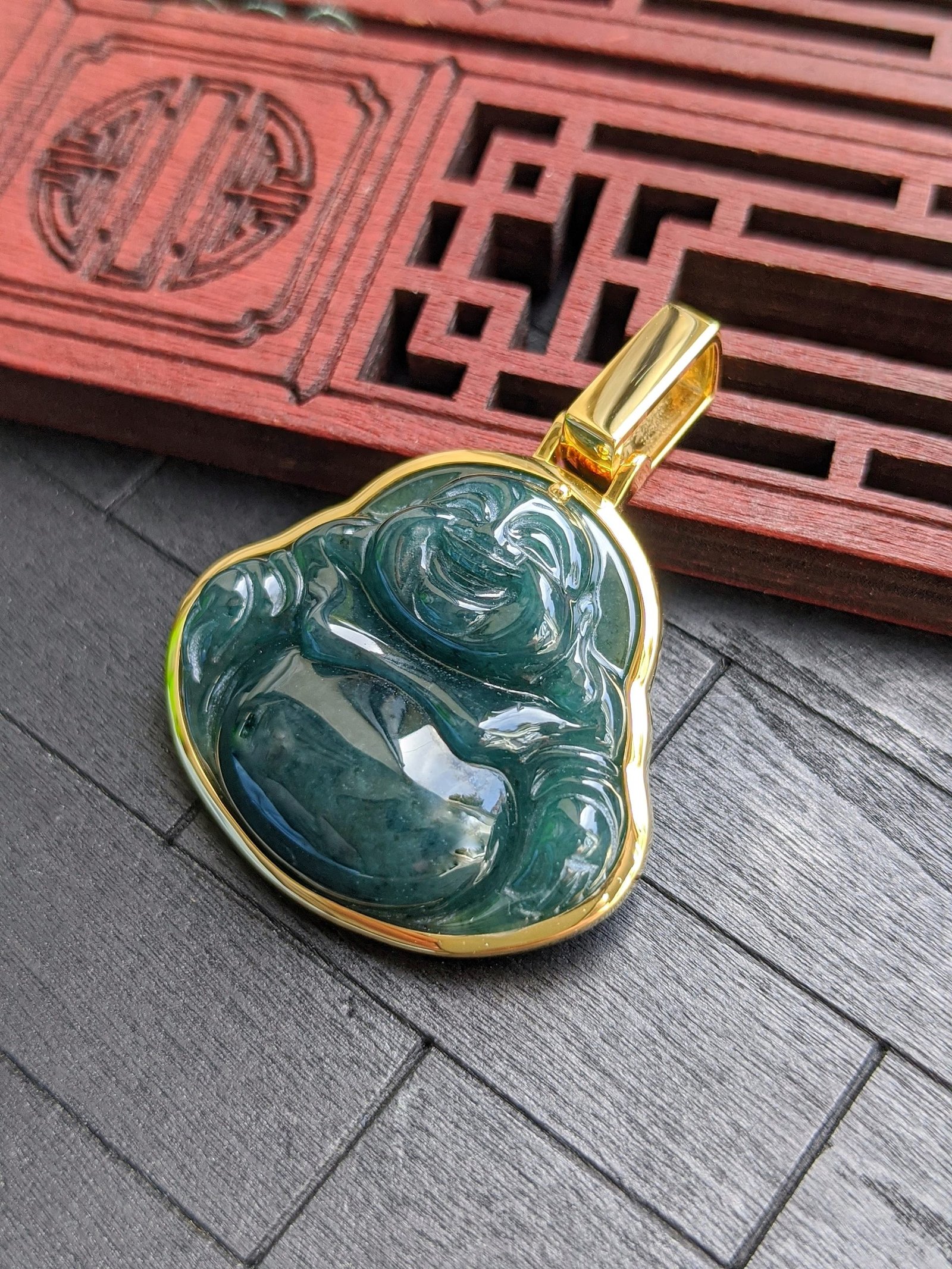 Dark Green Jade Buddha Pendant – JADE BROTHERS JEWELRY