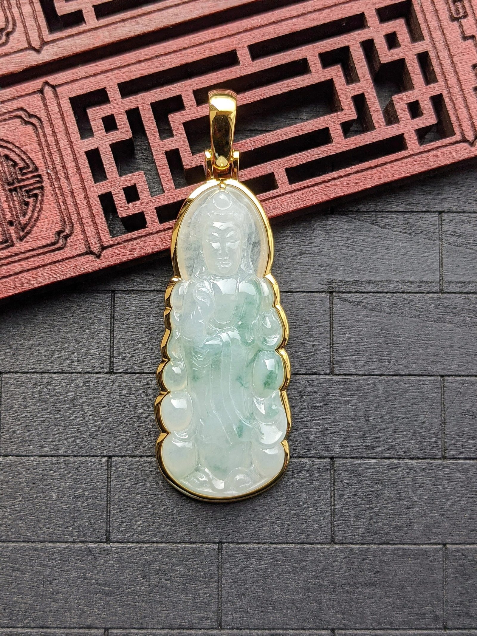 Ice White/Green Guan Yin Jade Pendant – JADE BROTHERS JEWELRY