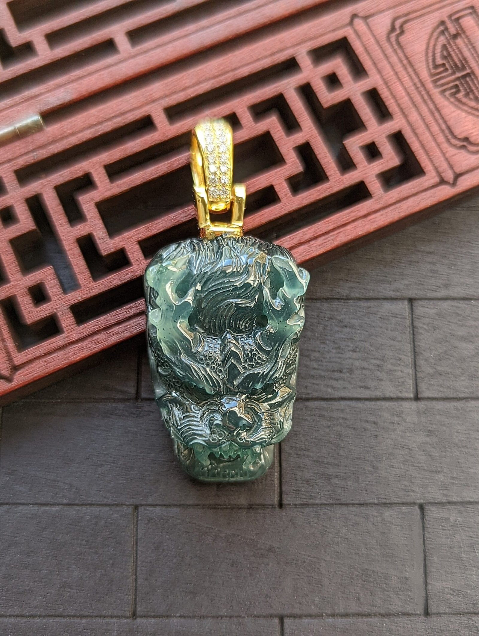 Green Jade Dragon Head JADE BROTHERS JEWELRY