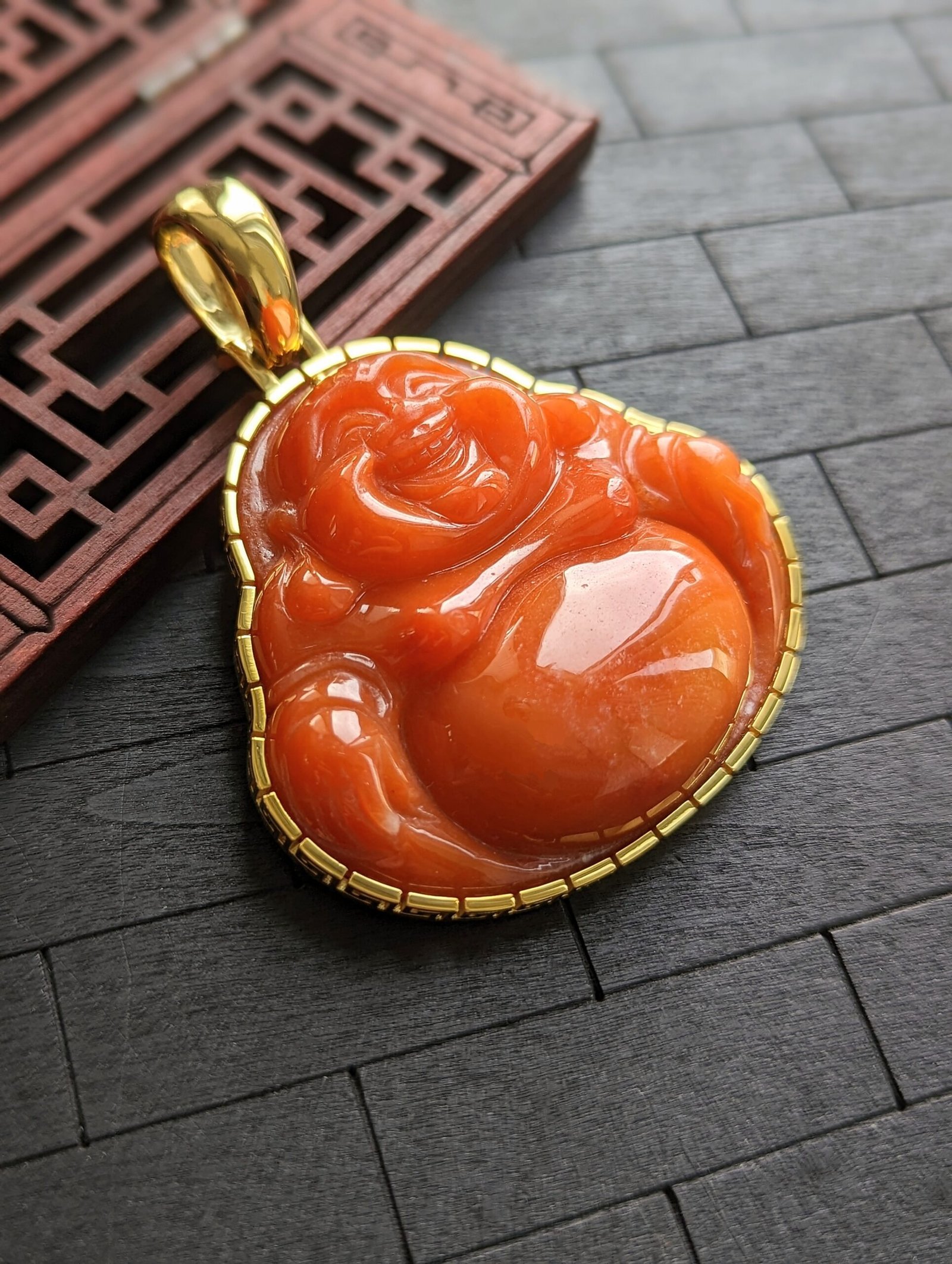 orange jade pendant