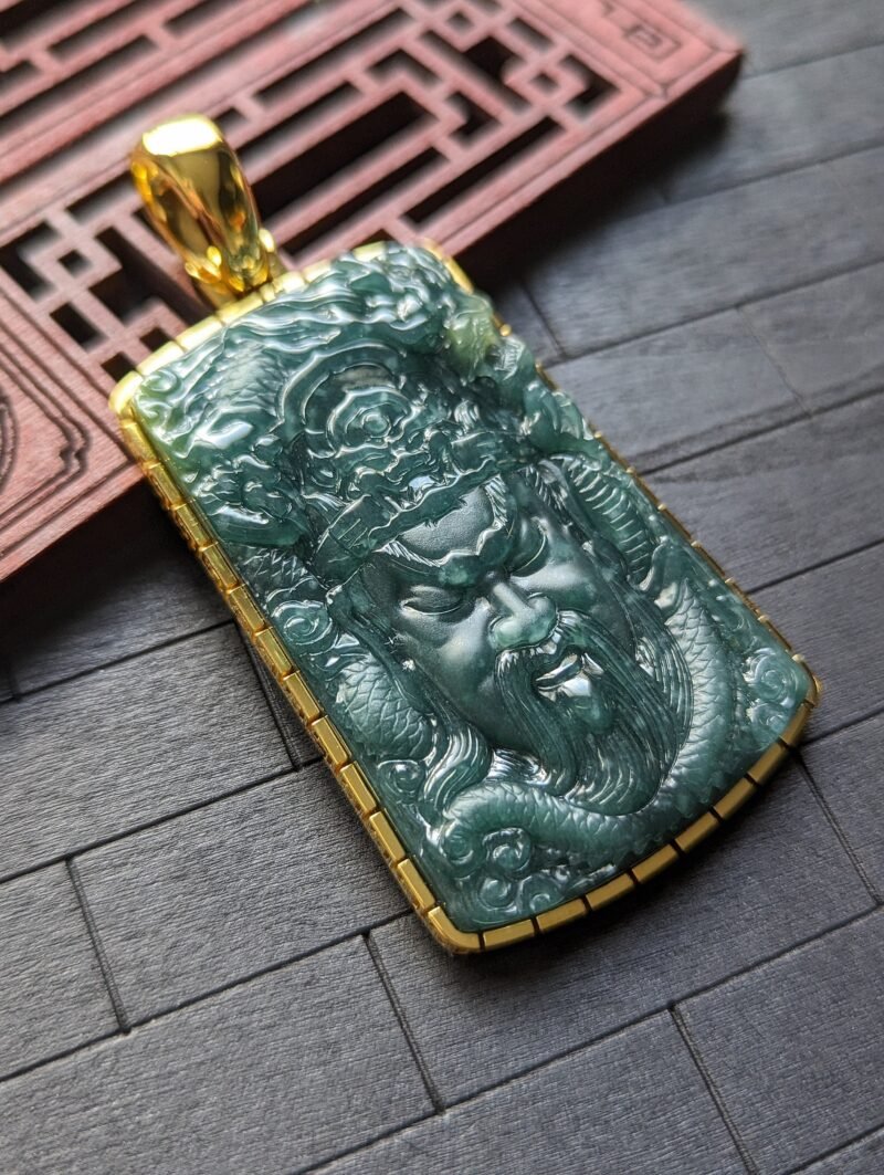 Gold jade deals dragon pendant