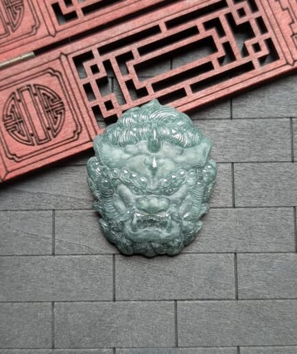 Detailed Fu Dog Jade Pendant