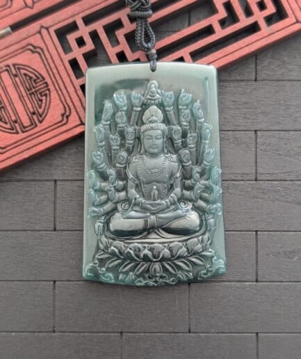 Dark Green Thousand Hand Guanyin Pendant