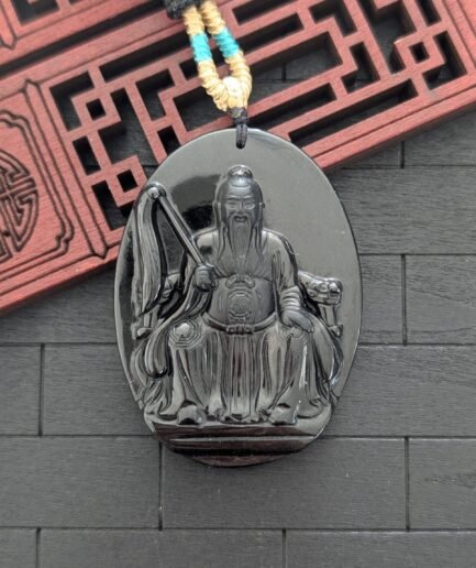 Black Jade Lord Lao Zi Pendant