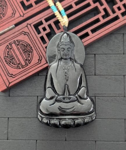 Black Jade GuanYin Pendant