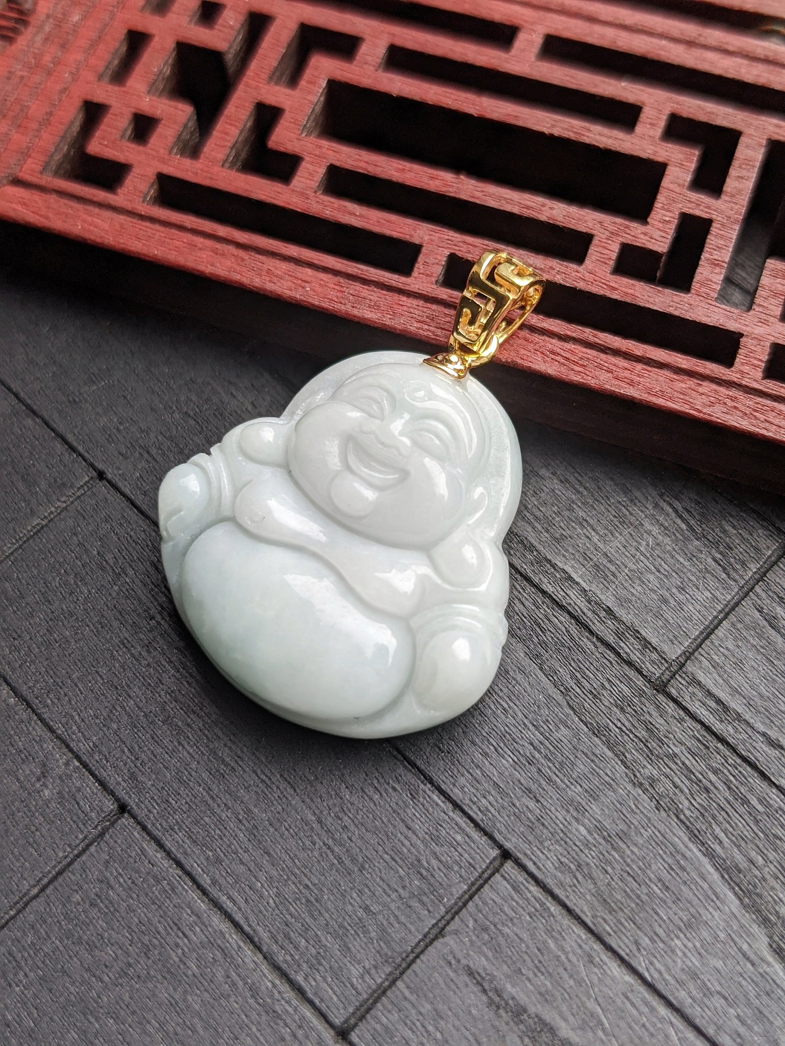 Micro White Jade Buddha Pendant JADE BROTHERS JEWELRY