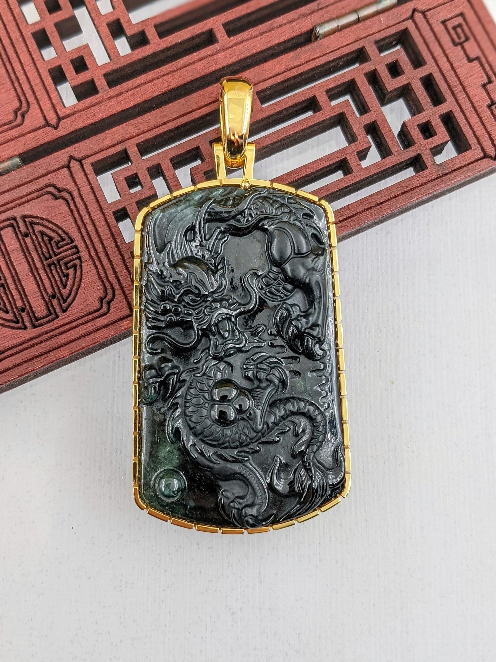 Black Jade Dragon Pendant JADE BROTHERS JEWELRY