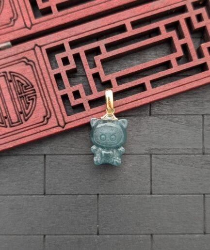 Micro Labubu Jade Pendant v2