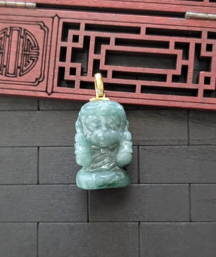Monkey King Hear No Evil Jade Pendant